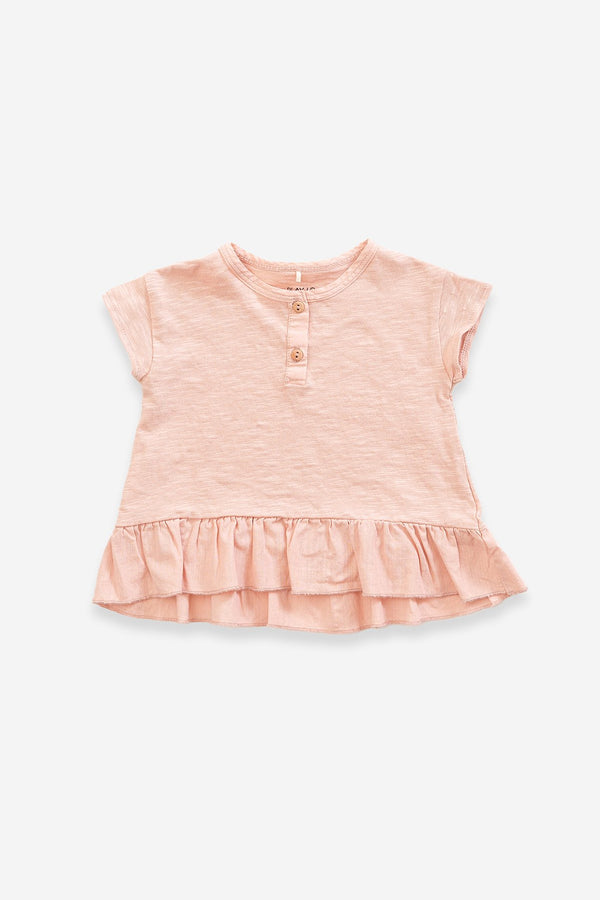 T-Shirt SM bébé pour idée cadeaux de naissance original - Play Up - T-Shirt Flamé Jersey Rose en coton bio - Photo 2