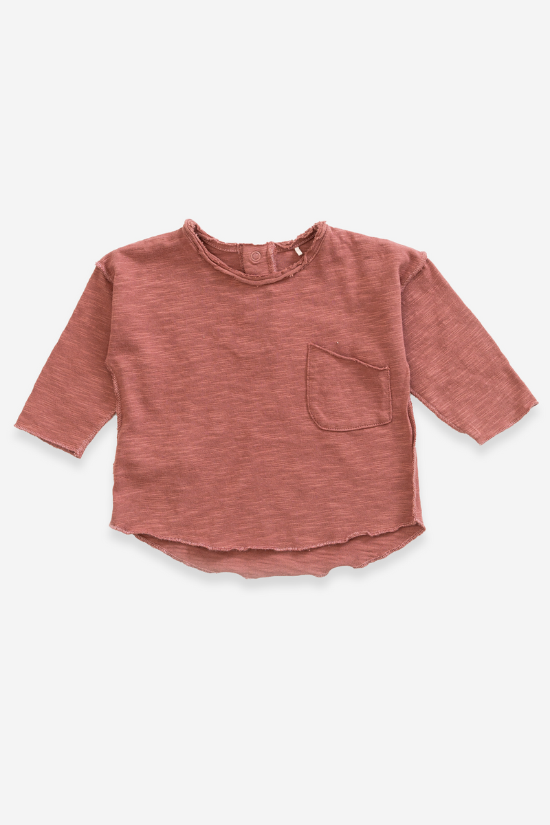 T-Shirt MC bébé pour idée cadeaux de naissance original - Play Up - T-Shirt Flamé OldTile Bordeaux en coton bio - Photo 2