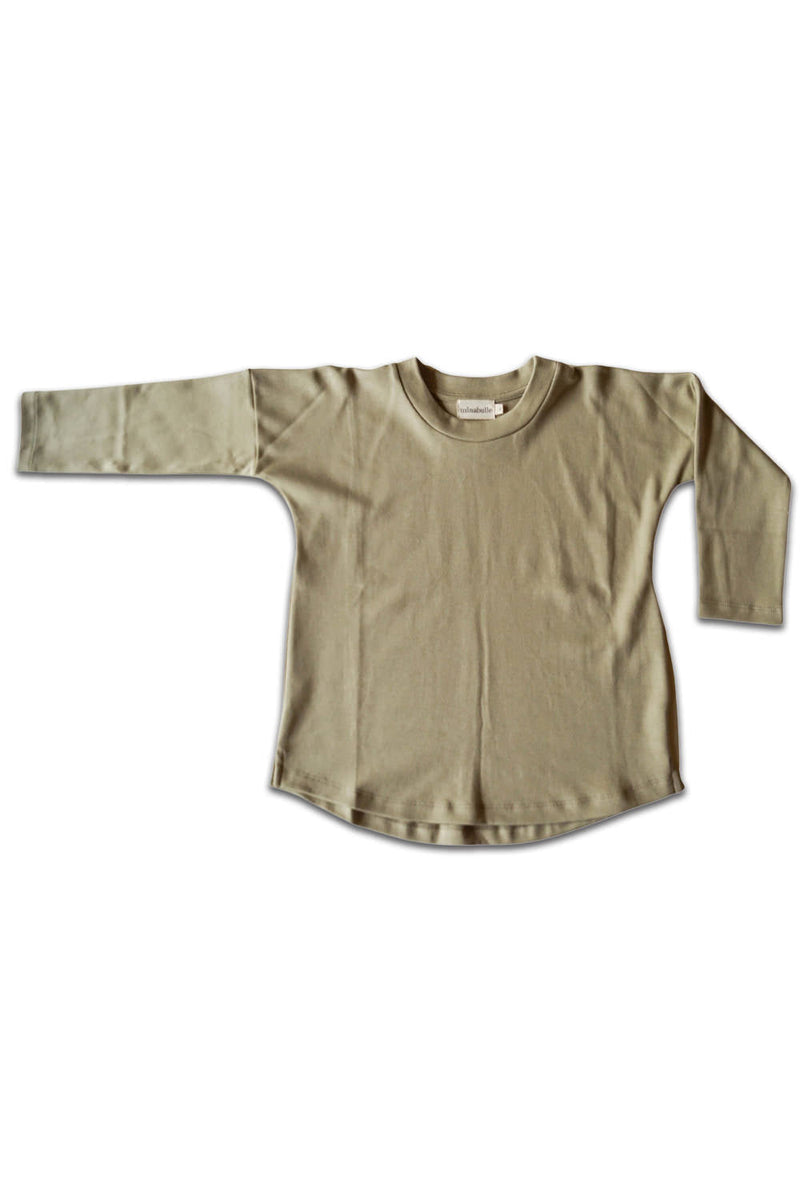 T-Shirt Bébé en Coton Bio -  Minabulle  -  T-Shirt Lou Kaki- Photo 1