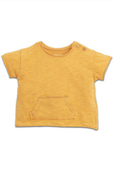 T-Shirt MC bébé pour cadeau de naissance original - Play Up - T-Shirt Poche Kangourou Jaune en coton bio - Photo 1