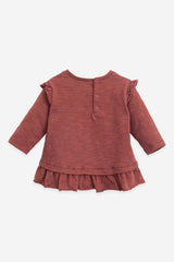T-Shirt ML bébé pour idée cadeaux de naissance original - Play Up - T-Shirt Flamé Bordeaux en coton bio - Photo 2