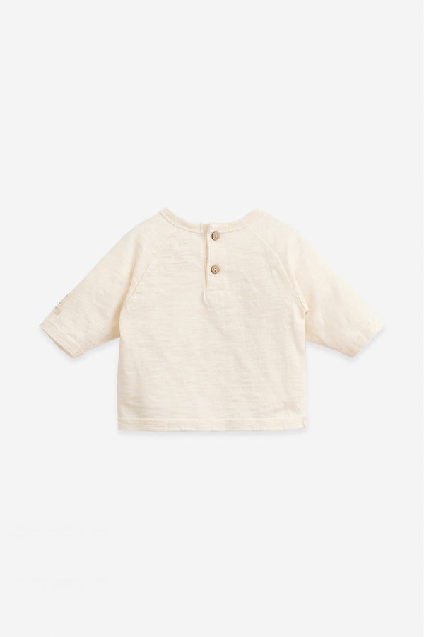 T-Shirt ML bébé pour idée cadeaux de naissance original - Play Up - T-Shirt Jaune Clair en coton bio - Photo 2