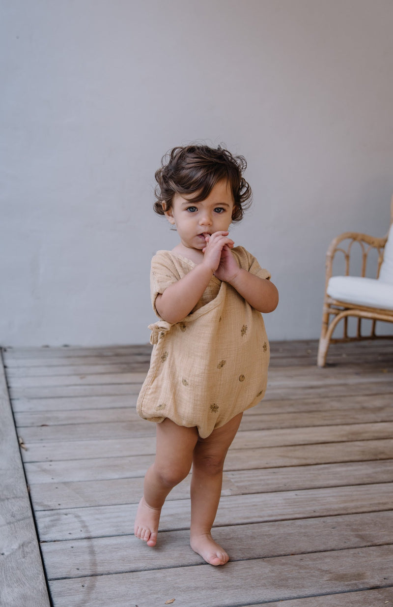 Barboteuse Bébé en Coton Bio Studio Bohème Nuage Bananes