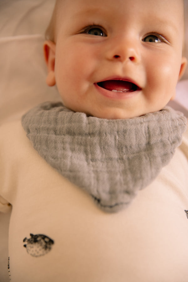 Bavoir Bandana Bib Abel Bleu Gris