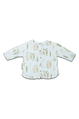 Blouse bébé pour idée cadeaux de naissance original - Paulin - Blouse Alisée Feuilles Crème en coton bio - Photo 3