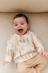 Blouse bébé pour idée cadeaux de naissance original - Paulin - Blouse Alisée Feuilles Crème en coton bio - Photo 5
