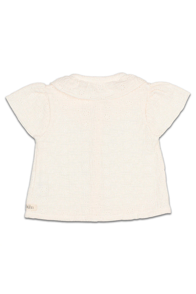 Blouse bébé pour idée cadeaux de naissance original - Buho - Blouse Brodée en Coton Bio Talc Ecrue en coton bio - Photo 2