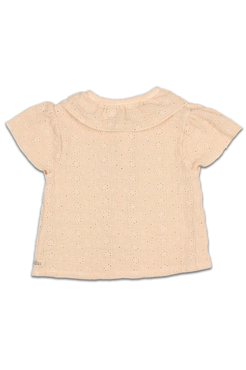 Blouse bébé pour idée cadeaux de naissance original - Buho - Blouse Brodée en Coton Bio Vanille en coton bio - Photo 2