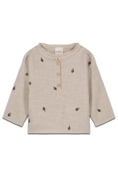 Blouse bébé pour cadeau de naissance original - Studio Bohème - Blouse Olympe Artichauts Gris en coton bio - Photo 1