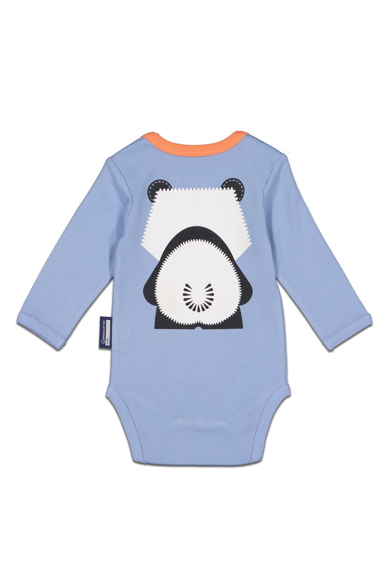 Kit Body Bavoir bébé pour idée cadeaux de naissance original - Coq en Pâte - Kit Body + Bavoir Panda Bleu en coton bio - Photo 3