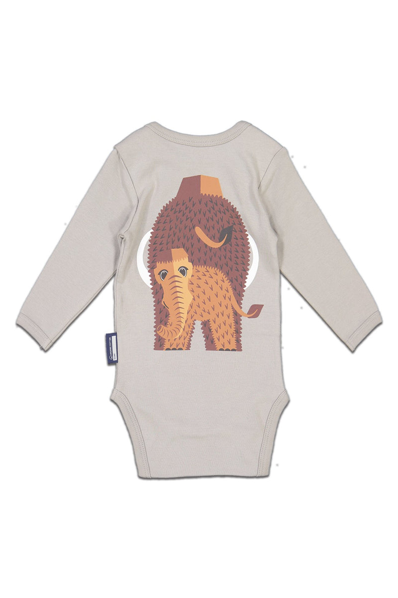 Kit Body Bavoir bébé pour idée cadeaux de naissance original - Coq en Pâte - Kit Body + Bavoir Mammouth Gris en coton bio - Photo 3
