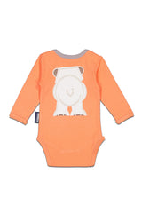 Kit Body Bavoir bébé pour idée cadeaux de naissance original - Coq en Pâte - Kit Body + Bavoir Ours Polaire Orange en coton bio - Photo 3