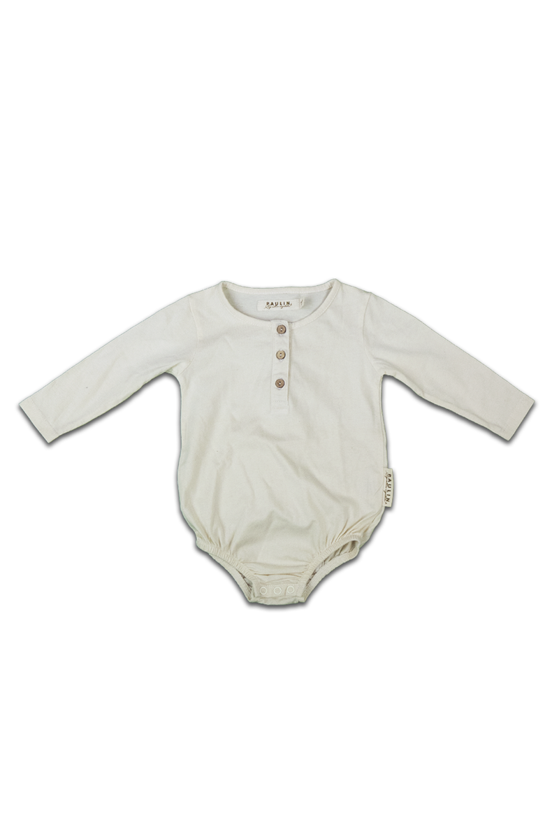 Body ML bébé pour cadeau de naissance original - Paulin - Body Jade Crème en coton bio - Photo 1