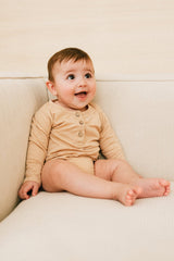 Body ML bébé pour idée cadeaux de naissance original - Paulin - Body Jade Noisette en coton bio - Photo 2