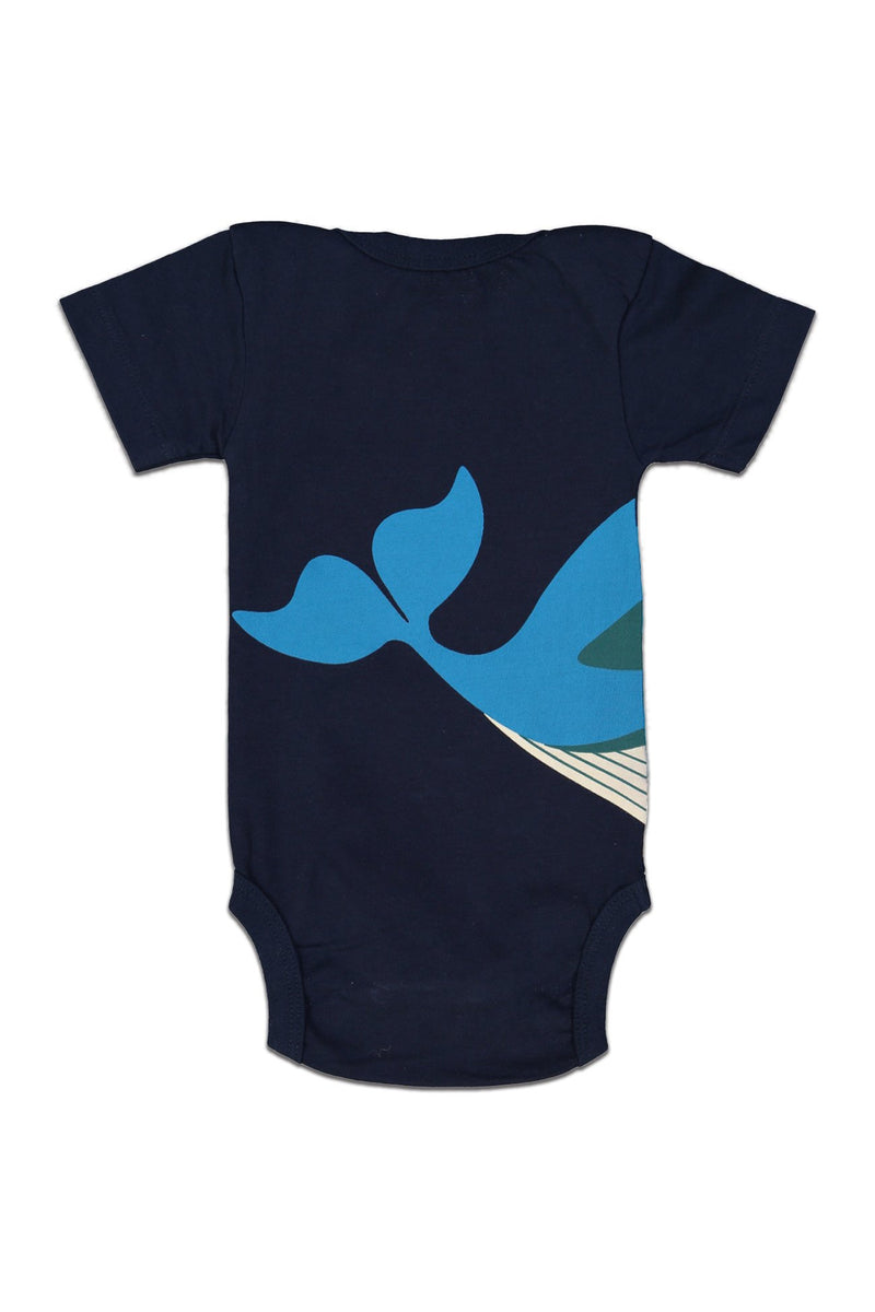 Body MC bébé pour idée cadeaux de naissance original - Coq en Pâte - Body Baleine Bleu Marine en coton bio - Photo 2