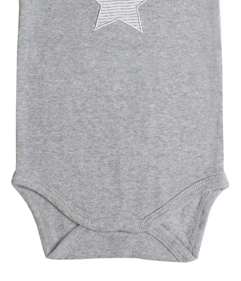 Body MC bébé pour idée cadeaux de naissance original - Sense Organics - Body Luna Big Star Gris en coton bio - Photo 3