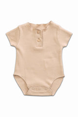 Body MC bébé pour cadeau de naissance original - Play Up - Body Natural Beige en coton bio - Photo 1