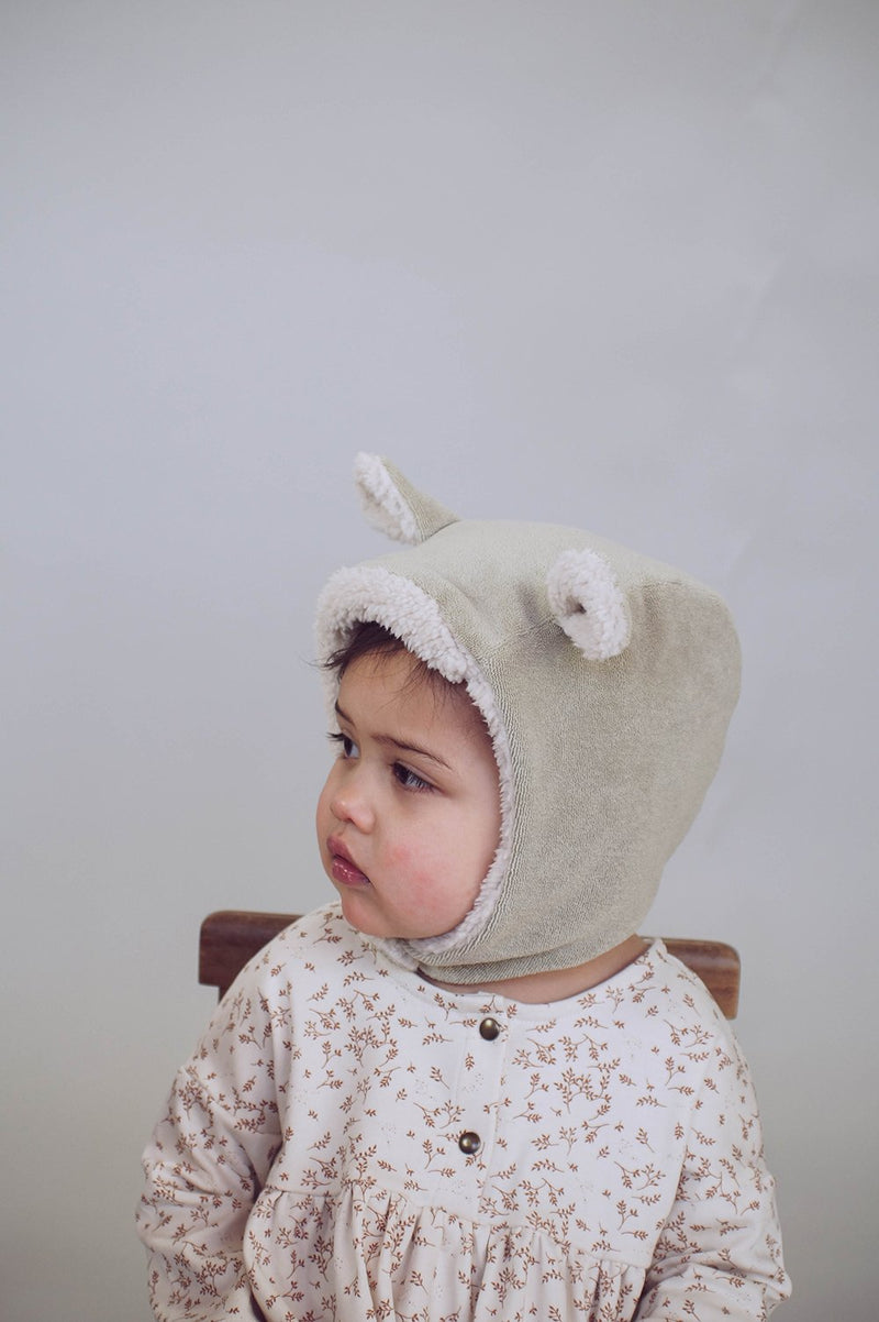 Bonnet bébé pour idée cadeaux de naissance original - Minabulle - Bonnet Lelio Vert-Beige en coton bio - Photo 4