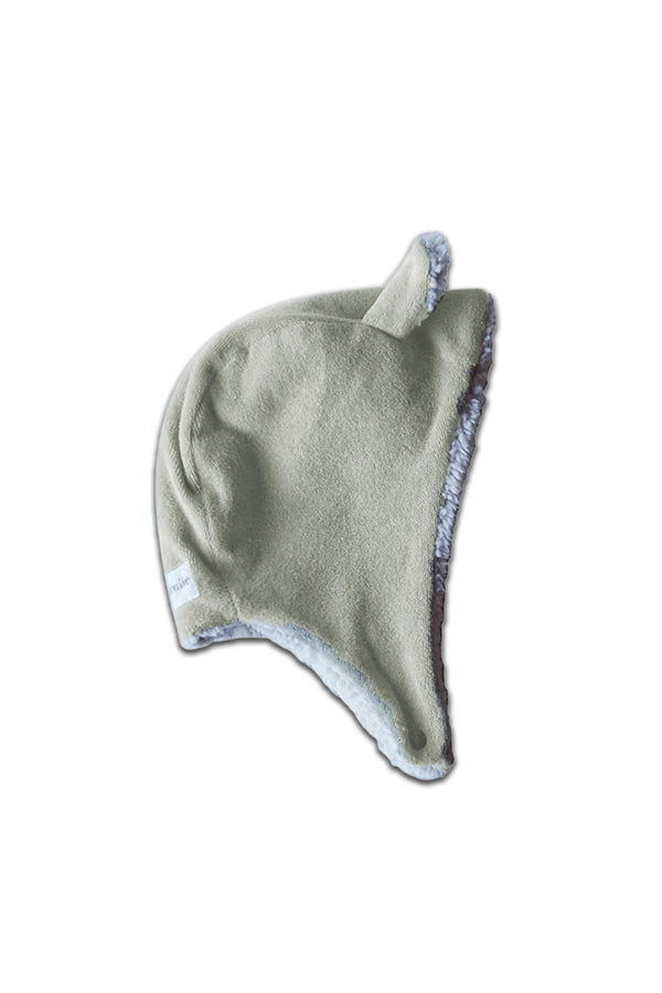 Bonnet bébé pour cadeau de naissance original - Minabulle - Bonnet Lelio Vert-Beige en coton bio - Photo 1