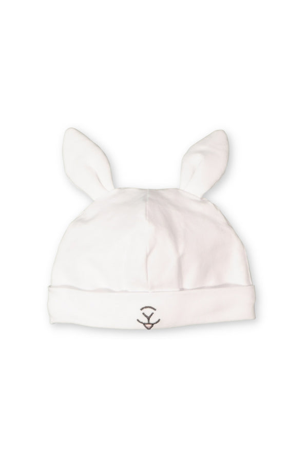 Gorro Recién Nacido Bozal Algodón Orgánico Blanco