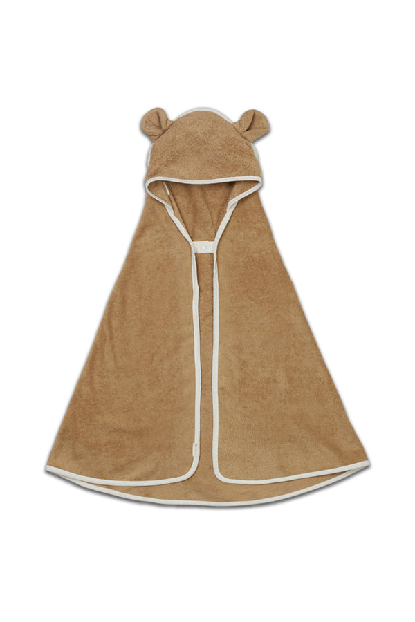 Cape de Bain en Coton Bio Ours Caramel