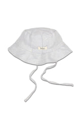 Chapeau bébé pour cadeau de naissance original - Buho - Chapeau en Lin Gris Clair en coton bio - Photo 1