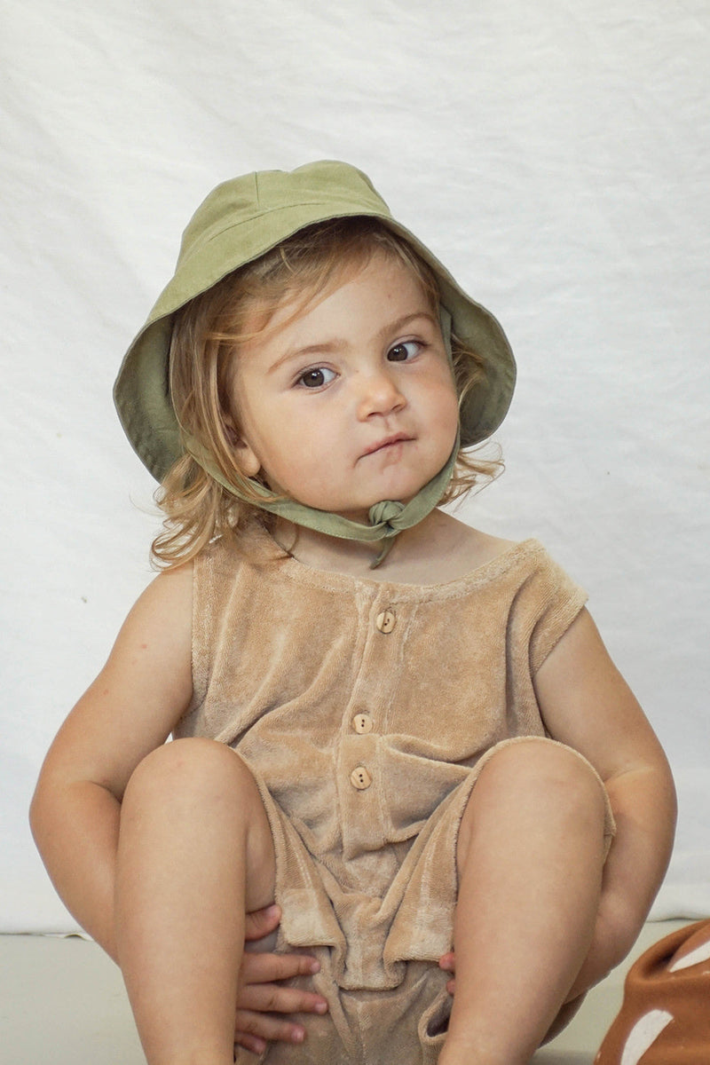 Chapeau bébé pour idée cadeaux de naissance original - Minabulle - Chapeau Barnabé Kaki en coton bio - Photo 2