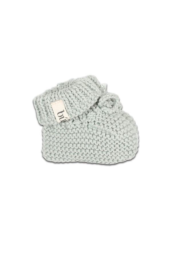 Chaussons bébé pour idée cadeaux de naissance original - Buho - Chaussons Nouveau-Né Tricotés Cactus Vert Clair en coton bio - Photo 2