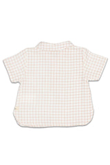 Chemise MC bébé pour idée cadeaux de naissance original - Buho - Chemise Imprimé Carreaux en Coton Bio pour Bébé Terracotta en coton bio - Photo 2