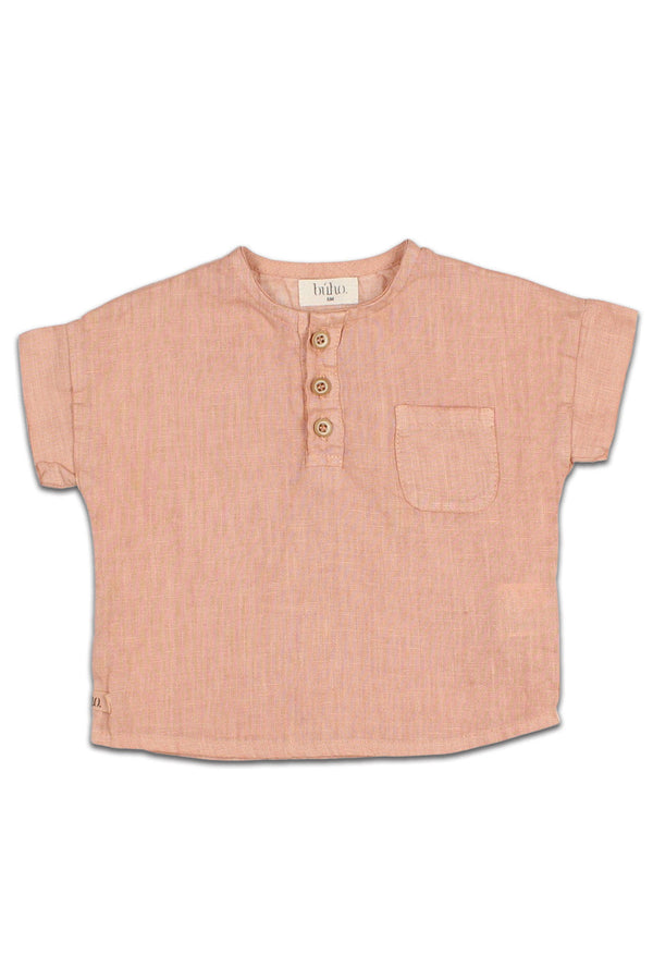 T-Shirt MC bébé pour cadeau de naissance original - Buho - T-Shirt en Lin Bois de Rose en coton bio - Photo 1