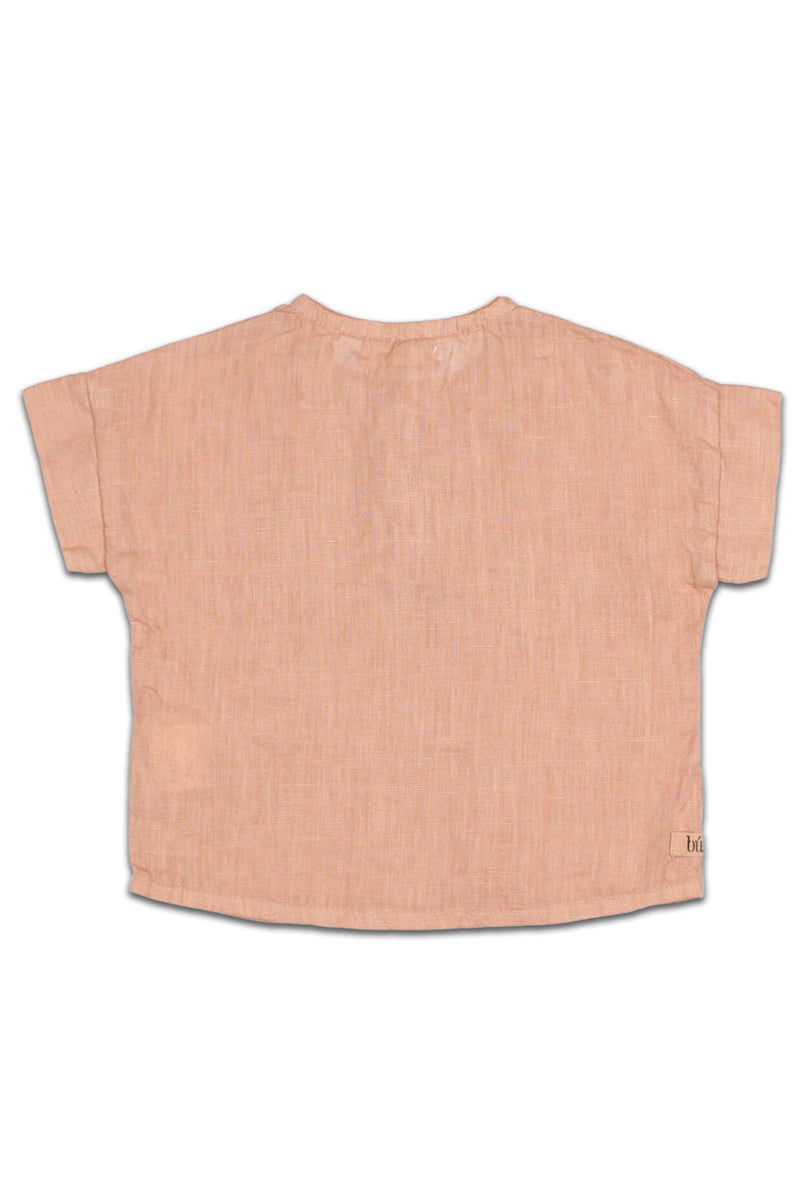 T-Shirt MC bébé pour idée cadeaux de naissance original - Buho - T-Shirt en Lin Bois de Rose en coton bio - Photo 2