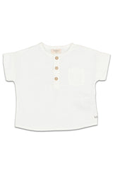T-Shirt MC bébé pour cadeau de naissance original - Buho - T-Shirt en Lin Blanc en coton bio - Photo 1