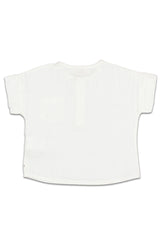 T-Shirt MC bébé pour idée cadeaux de naissance original - Buho - T-Shirt en Lin Blanc en coton bio - Photo 2