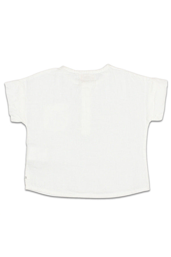 T-Shirt MC bébé pour idée cadeaux de naissance original - Buho - T-Shirt en Lin Blanc en coton bio - Photo 2