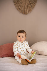 Combinaison bébé pour idée cadeaux de naissance original - Joey Paris - Combinaison Ulisse Zebra Blanche en coton bio - Photo 5
