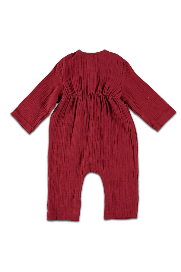 Combinaison bébé pour idée cadeaux de naissance original - Risu Risu - Combinaison Pyjama Cosi Bordeaux en coton bio - Photo 2