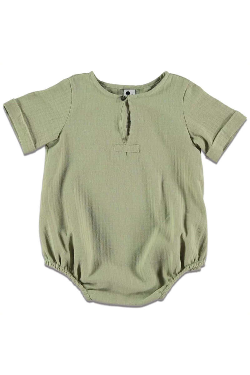 Combinaison bébé pour cadeau de naissance original - Risu Risu - Combinaison Enduro Verte en coton bio - Photo 1