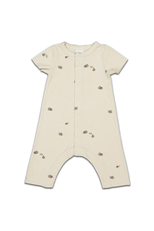 Pyjama bébé pour cadeau de naissance original - Studio Bohème - Pyjama Combinaison Léo Petites Figues Ecru en coton bio - Photo 1