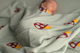 Couverture bébé pour idée cadeaux de naissance original - Micu Micu - Couverture Bébé en Coton Bio Tissé Champignons Vert Pâle en coton bio - Photo 3