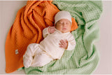Couverture bébé pour idée cadeaux de naissance original - Micu Micu - Couverture Bébé Orange en coton bio - Photo 3