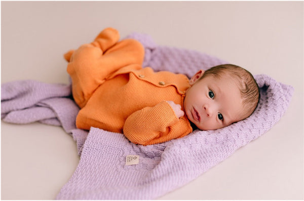 Couverture bébé pour idée cadeaux de naissance original - Micu Micu - Couverture Bébé Parme en coton bio - Photo 2