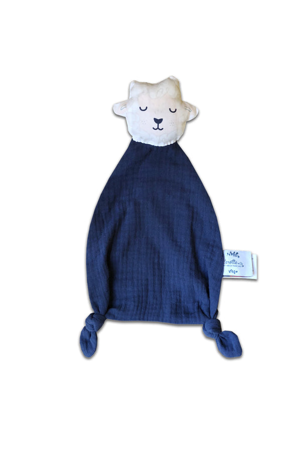 Doudou en Coton Bio Mouton Bleu Marine