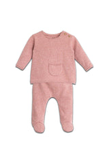 Pyjama bébé pour cadeau de naissance original - Play Up - Pyjama avec Pochette Rose en coton bio - Photo 1