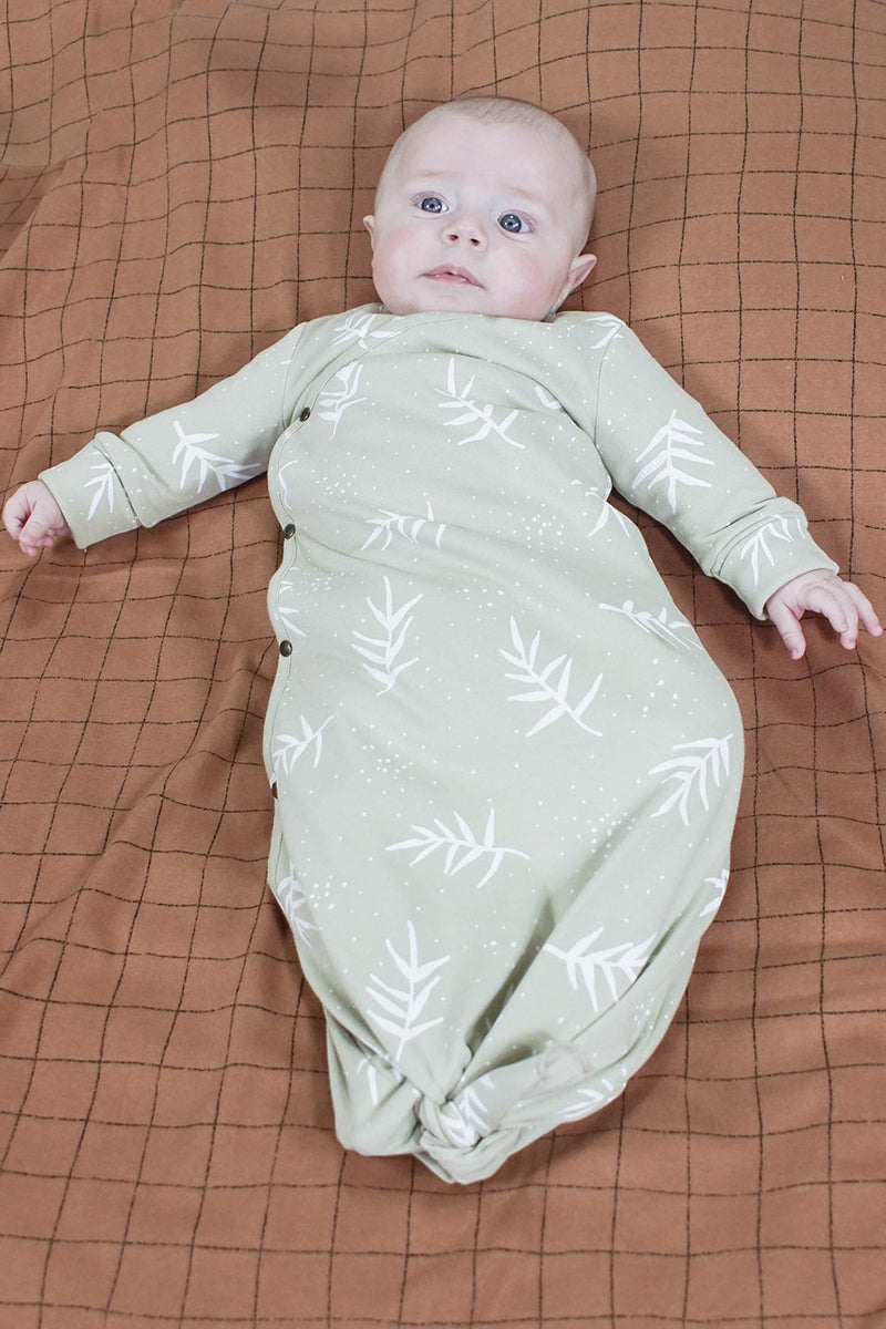 Gigoteuse bébé pour idée cadeaux de naissance original - Minabulle - Gigoteuse Thais Vert Beige en coton bio - Photo 2