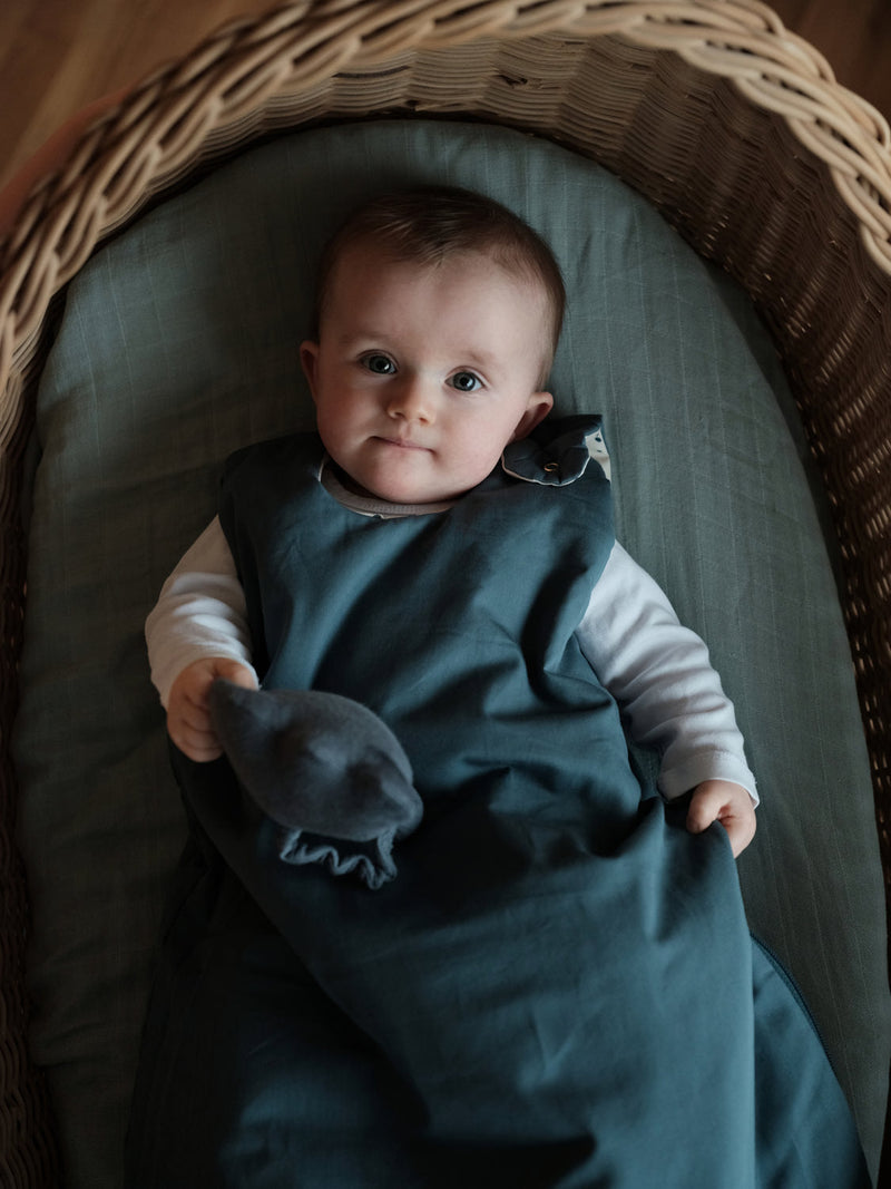Gigoteuse bébé pour idée cadeaux de naissance original - Fabelab - Gigoteuse en Coton Bio Réversible Bleue en coton bio - Photo 4