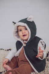 Gilet bébé pour idée cadeaux de naissance original - Minabulle - Gilet Sans Manches Amarok Vert Sapin en coton bio - Photo 2
