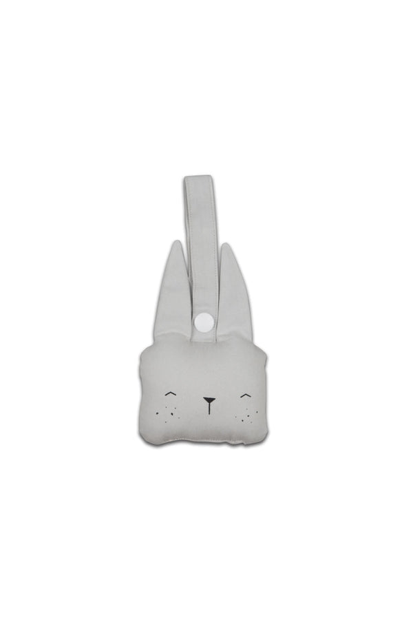 Hochet à Suspendre bébé pour cadeau de naissance original - Fabelab - Hochet à Suspendre en Coton Bio Lapin Gris en coton bio - Photo 1