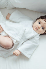 Kimono de Naissance bébé pour idée cadeaux de naissance original - Joey Paris - Kimono de Naissance Blanc en coton bio - Photo 2