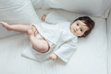 Kimono de Naissance bébé pour idée cadeaux de naissance original - Joey Paris - Kimono de Naissance Blanc en coton bio - Photo 4