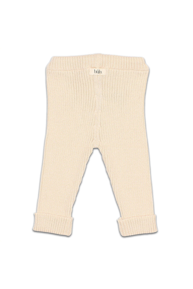 Legging en Maille Côtelée Ecru